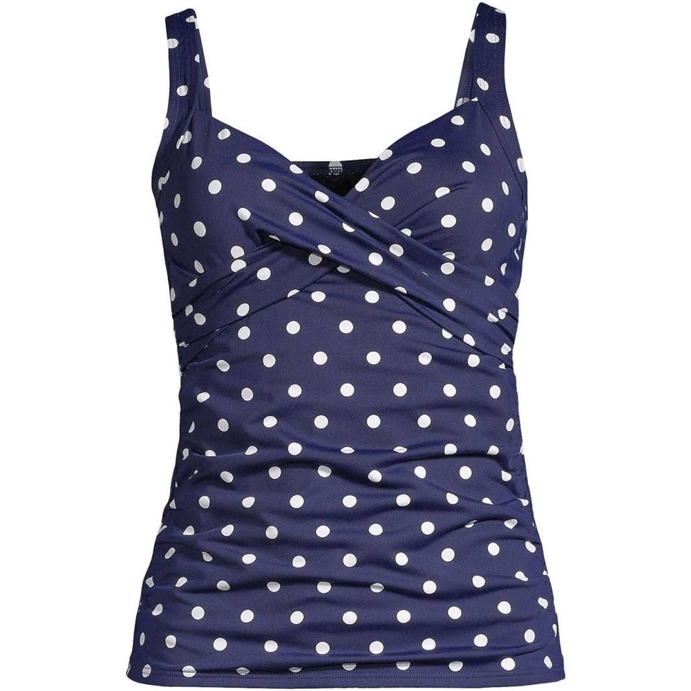 Lands' End V-Neck Wrap Underwire Tankini Top - Picture 3 of 5